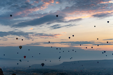 Watching the hot air balloons in Cappadocia