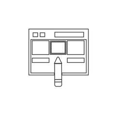 stylus pen on tablet icon vector illustration for graphic design and websites