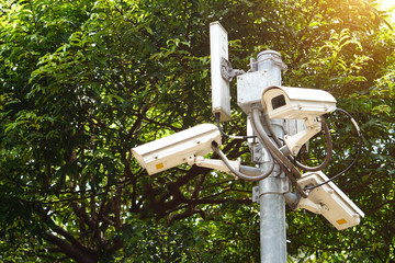 Security CCTV House building in the city 
