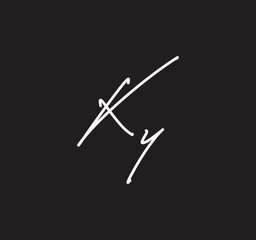 Couple Cursive Letters Initial Signature Handwriting Calligraphy