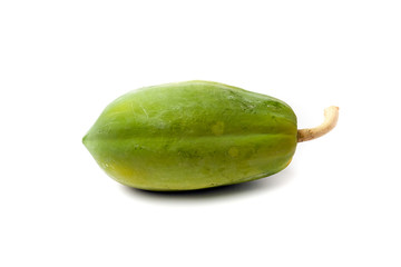 Green papaya isolate on white background