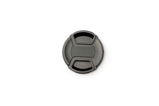 Front lens cap on isolate white background