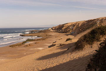 Fototapeta na wymiar Sand dunes near Sidi R´bat on the atlantic coast of south morocco