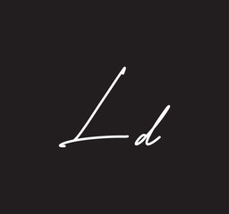 Couple Cursive Letters Initial Signature Handwriting Calligraphy