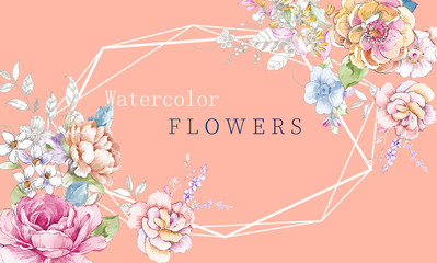 Fototapeta na wymiar watercolor flower