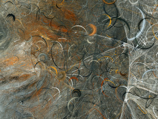 black and white abstract fractal background 3d rendering illustration