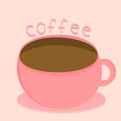 A cup of coffee.Coffee cup symbol for making banners, menus and advertisements for cafes or restaurants.