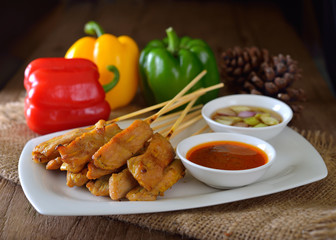 Pork Satay with Peanut Sauce
