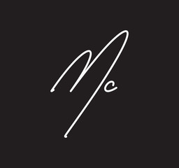 Couple Cursive Letters Initial Signature Handwriting Calligraphy