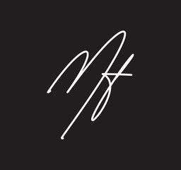 Couple Cursive Letters Initial Signature Handwriting Calligraphy