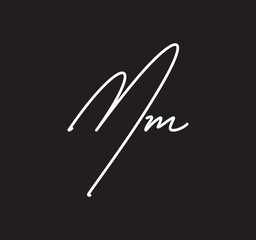 Couple Cursive Letters Initial Signature Handwriting Calligraphy