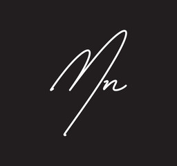 Couple Cursive Letters Initial Signature Handwriting Calligraphy