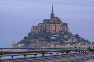 Fototapeta na wymiar Le Mont Saint Michel in der Normandie Frankreich Dezember Winter