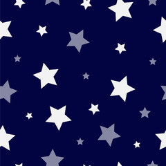 Abstract Seamless Pattern American President Day. Vector Illustration white stars on a blue background.