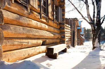 Fototapeta na wymiar The village near Lake Baikal