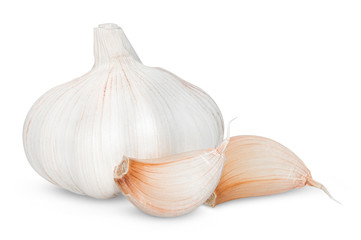 Isolated garlic. Raw garlic isolated on white background