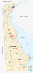 road map of the US American State of Delaware - obrazy, fototapety, plakaty