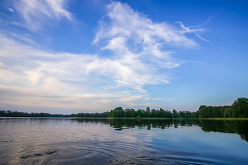 Obraz premium Scenic view to landscape with lake in Latvia, Latgale, East Europe. Summer nature.