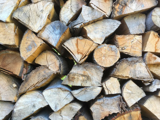Fototapeta premium Stacked firewood (woodpile) for an open-air stove