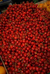 pile of cherries at the fresh market