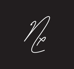 Couple Cursive Letters Initial Signature Handwriting Calligraphy