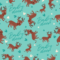 Big set of young animal seamless pattern : Vector Illustration