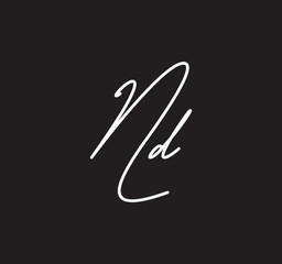 Couple Cursive Letters Initial Signature Handwriting Calligraphy