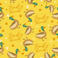 Big set of young animal seamless pattern : Vector Illustration