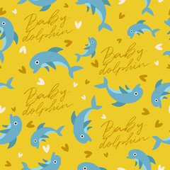 Big set of young animal seamless pattern : Vector Illustration