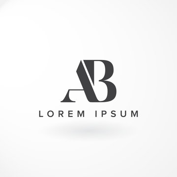 Lettermark Design is Combination Letter A and B with Serif Font