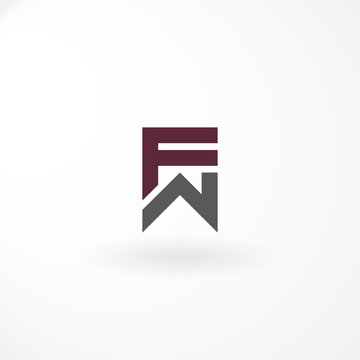 Monogram Design Letter with Combination Letter F and W