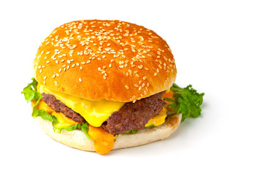 hamburger isolated on white background