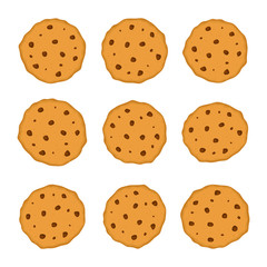 Chocolate tasty chip vector icon isolated on the white background 