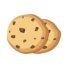 Chocolate tasty chip vector icon isolated on the white background 