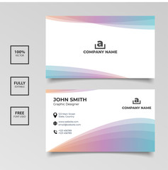 Minimalist business card. gradient rainbow and white color horizontal simple clean template vector design