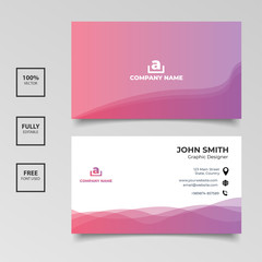 Minimalist business card. gradient blue and white color horizontal simple clean template vector design