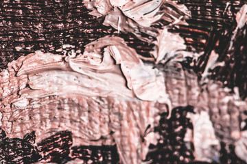 Abstract vintage brush strokes on canvas background, oil painting impressionism art backdrop, paint...