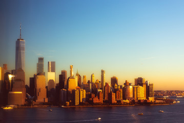 Fototapeta na wymiar New York City skyline and Downtown Manhattan from Jersey City