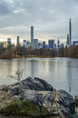 Obraz premium Central Park, New York City at the lake