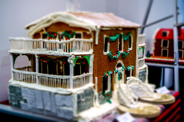 Fancy Gingerbread houses at Liberty Place