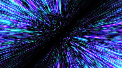 Lot of colors, neon background. Space Travelling in the Speed of Light.  Abstract light, fibre-optic.