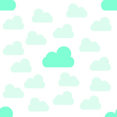 Cute Clouds Pattern. Seamless Vector.