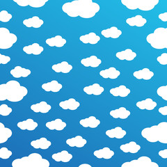 Cute Clouds Pattern. Seamless Vector.