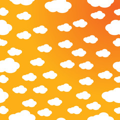Cute Clouds Pattern. Seamless Vector.