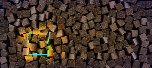 tło rozgrzane kostki kute żelazo drewno kreatywny pomysł render 3d