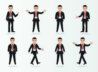 Illustration vector man character actions with fashionable businessman