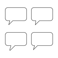 Speech bubble, speech balloon, chat bubble line art vector icon for apps and websites
