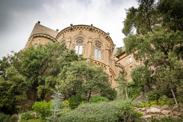 Fototapeta na wymiar detail of the Benedictine monastery of Santa Maria de Montserrat abbey, Catalonia, Spain