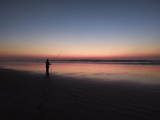 Amazing sunset in Agadir Beach