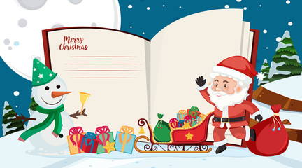 Border template with christmas theme in background